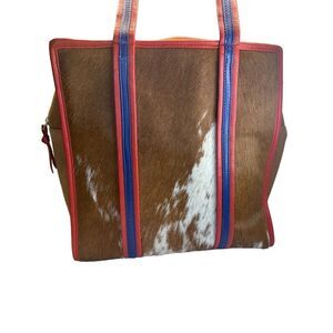 Sophie Cano Women's Brown Calf Skin Zip top Tote NWOT ORG $450